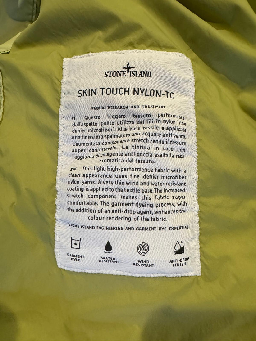 Skin Touch Nylon TC Jacket Apple Green