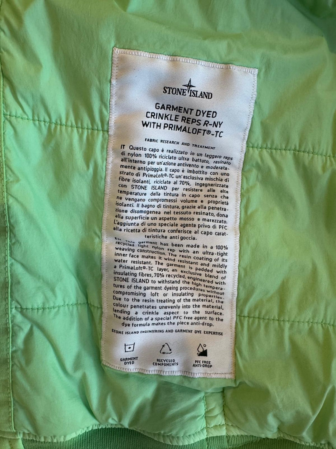 Garment Dyed Crinkle Reps R-NY With Primaloft Jacket
