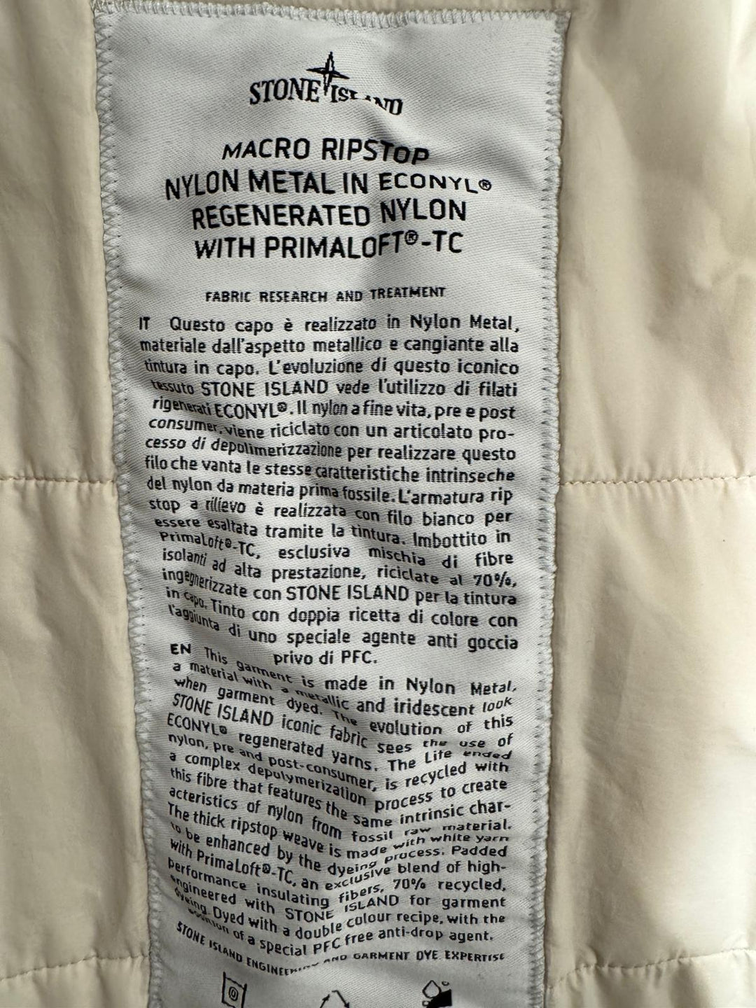 Macro Ripstop Nylon Metal In Econyl Regenerated Nylon With Primaloft-TC