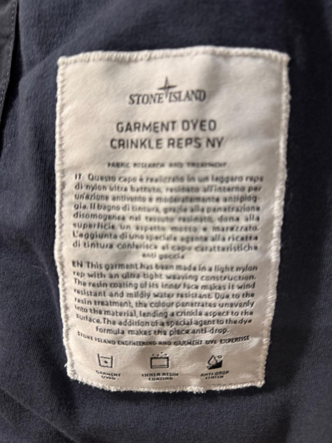 Garment Dyed Crinkle Reps NY Navy