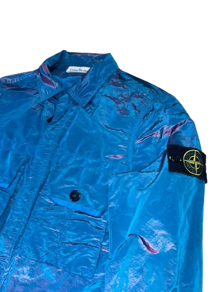 Stone Island Nylon Metal Weft Overshirt - Blue / Pink