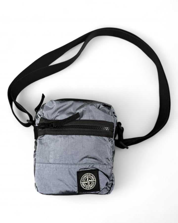 Stone Island Avio Blue Stone Island Coated Nylon Metal in ECONYL Pouch Bag with Adjustable Strap — other