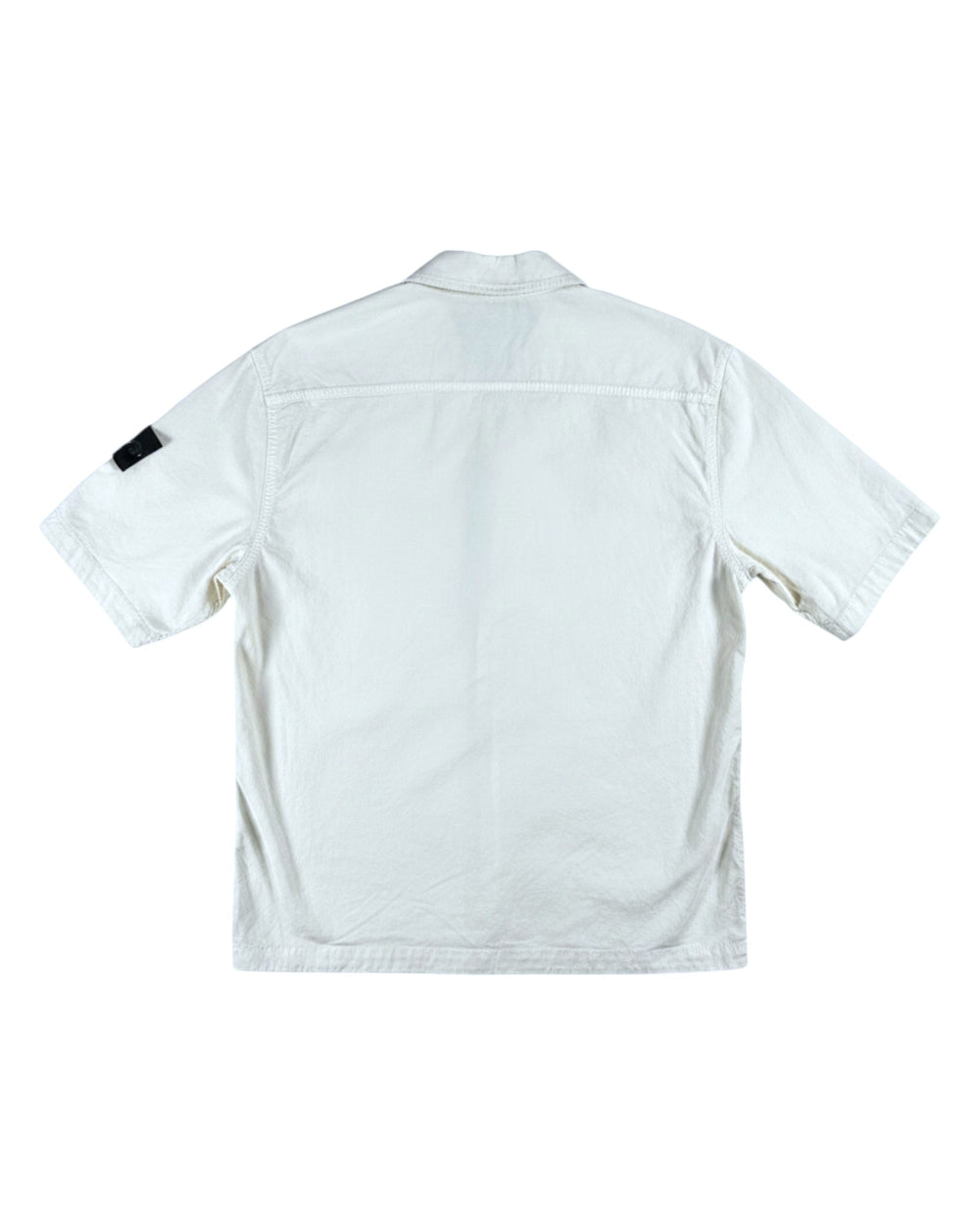 Stone Island Ivory Stone Island Stretch Organic Cotton Twill Short-Sleeve Shirt — other