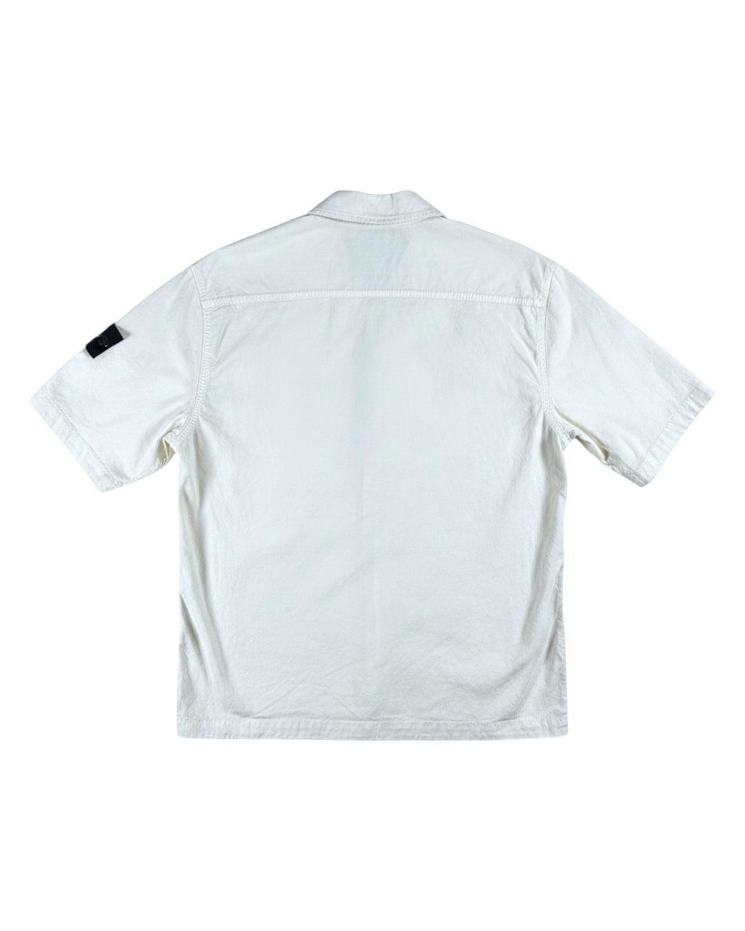 Stone Island Ivory Stone Island Stretch Organic Cotton Twill Short-Sleeve Shirt — other