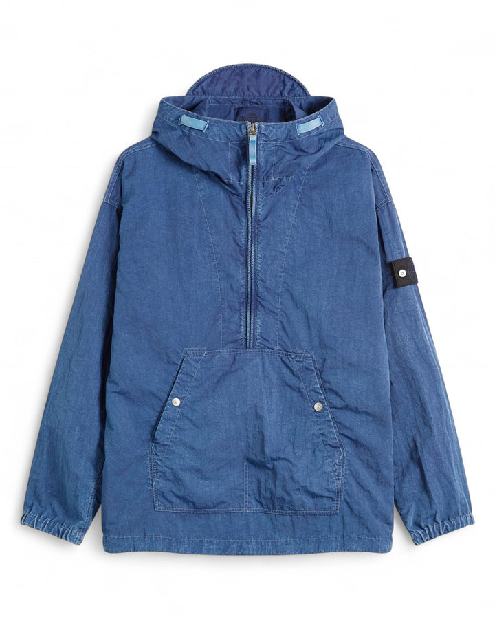 Stone Island Indigo Blue Stone Island Hollow Fibre Nylon Indigo-TC + Marmo Corrosion Hooded Anorak — front