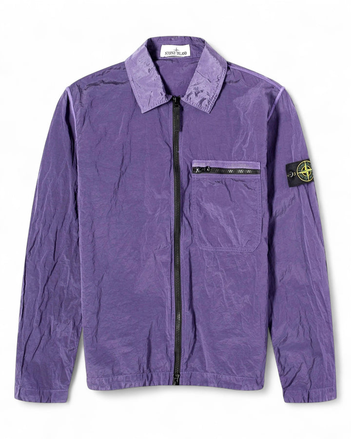 Stone Island Purple Stone Island Nylon Metal In Econyl Regenerated Overshirt — front
