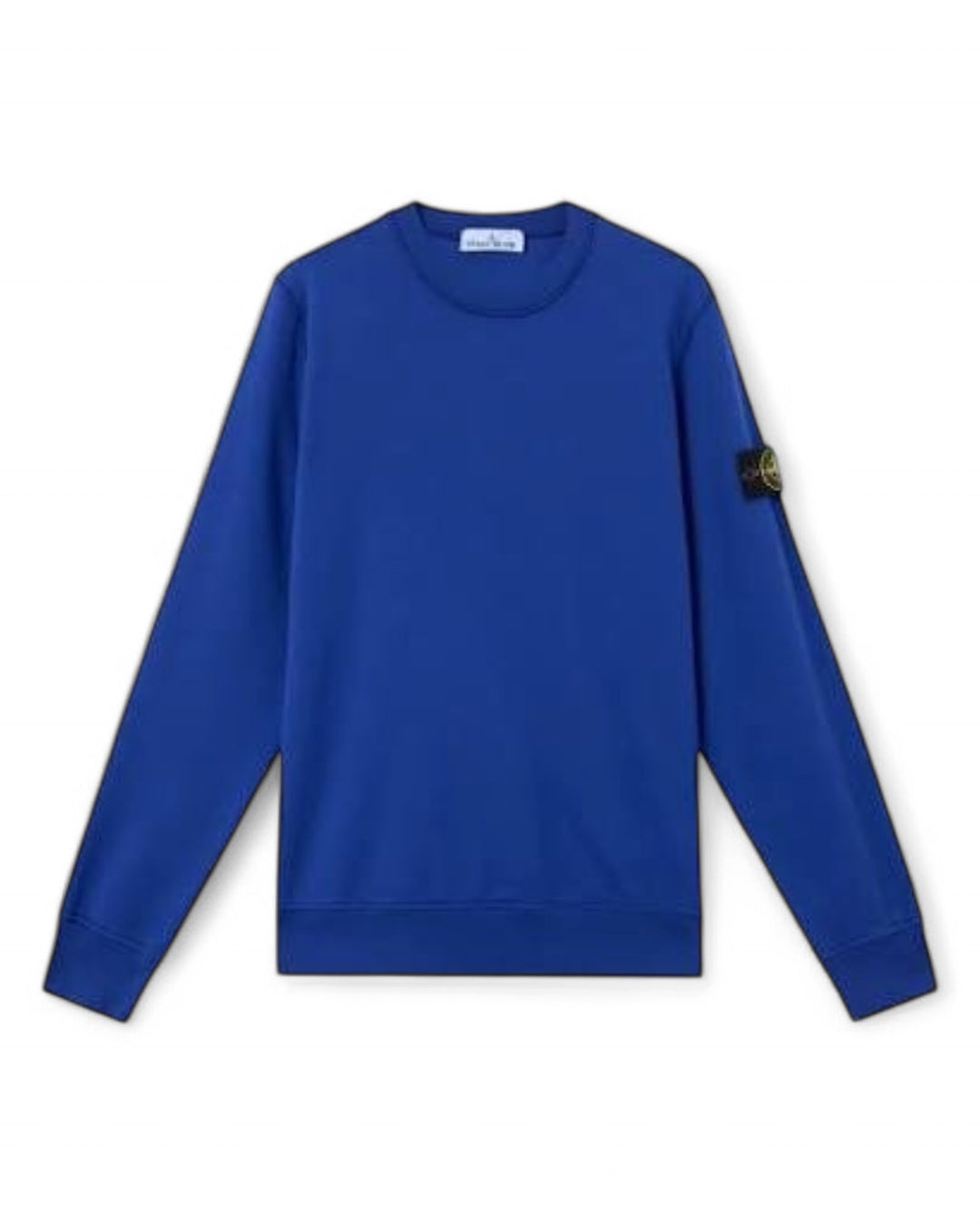 Stone Island Cobalt Blue Stone Island Cotton Fleece Crewneck Sweatshirt — front