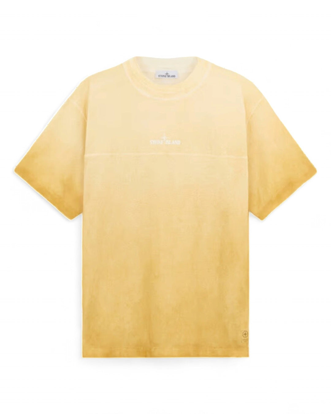 Stone Island Mustard Yellow Stone Island loop Short Sleeve Top — front