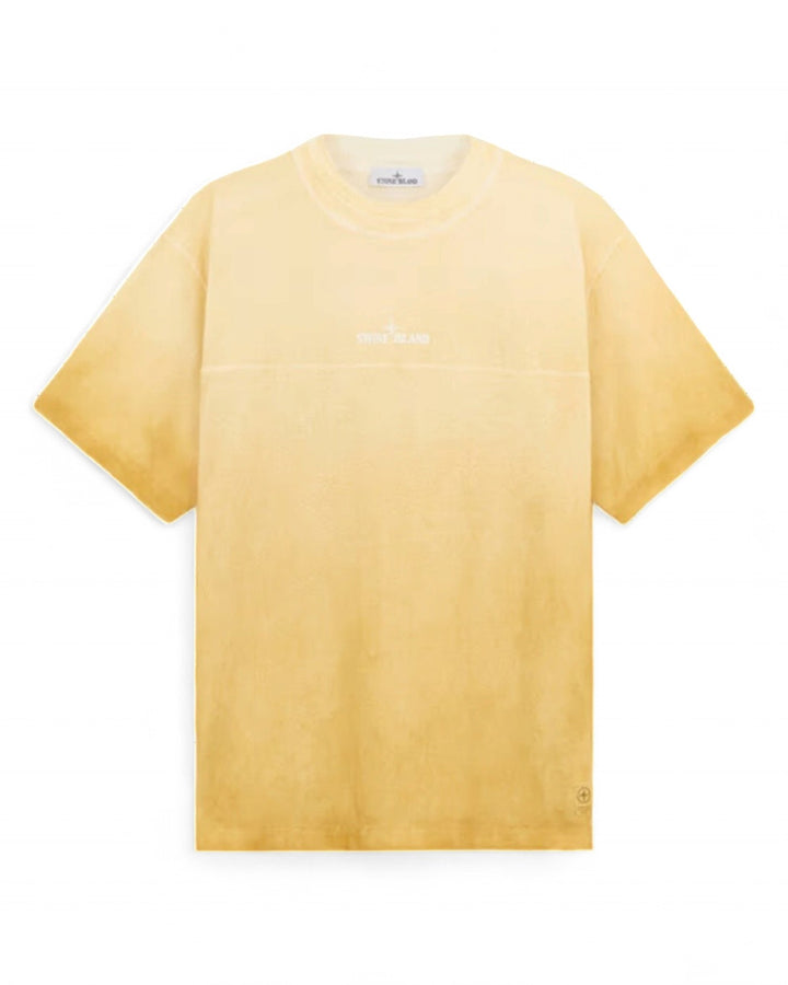 Stone Island Mustard Yellow Stone Island loop Short Sleeve Top — front