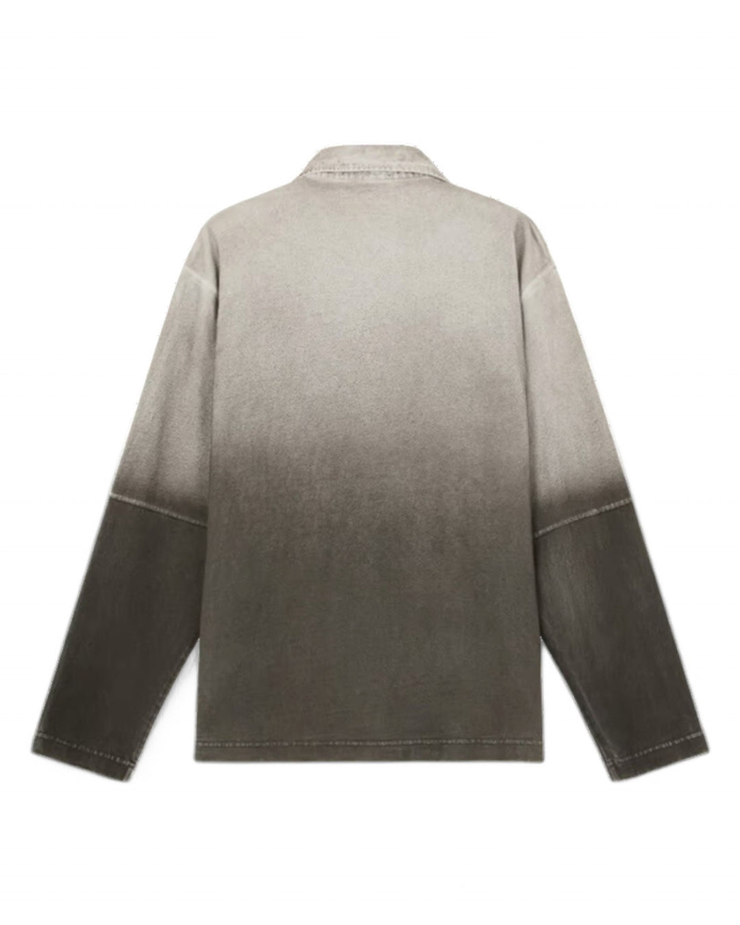 Stone Island Lead Grey Stone Island 214T2 Oxide Spray Cotton Jersey Long Sleeve Polo Shirt - Lead Grey — front