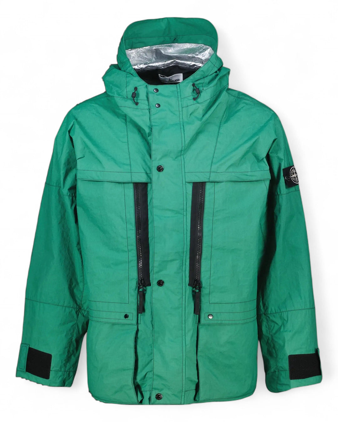 Stone Island Malachite Green Stone Island Metal Lamina Ripstop Heat Reactive Hooded Jacket — front