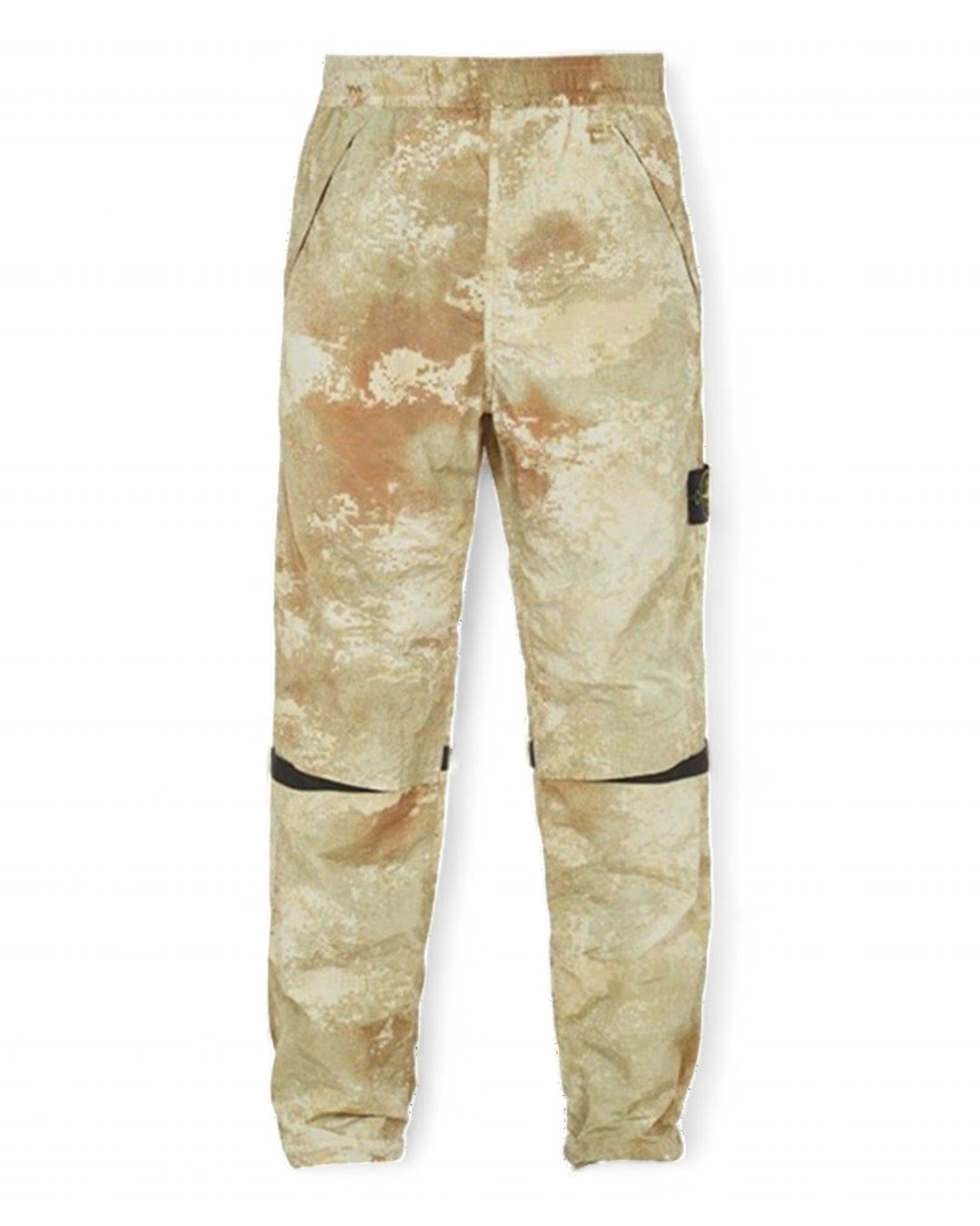 Stone Island Beige Stone Island Dissolving Grid Camo on Econyl® Regenerated Nylon Cargos — front