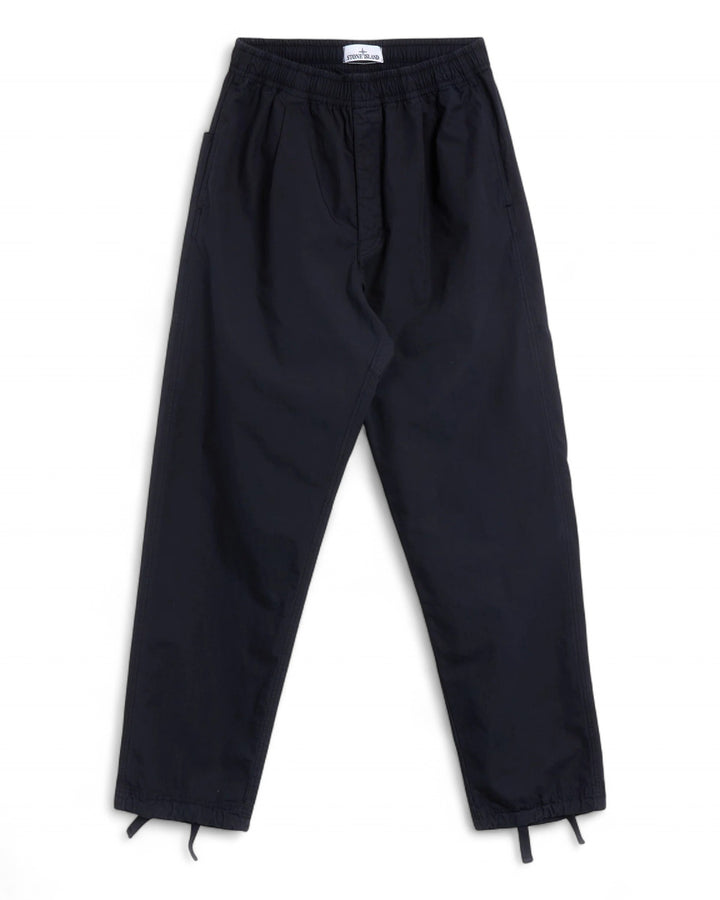 Stone Island Navy Stone Island Marina Organic Cotton Tela Pleated Trousers — front