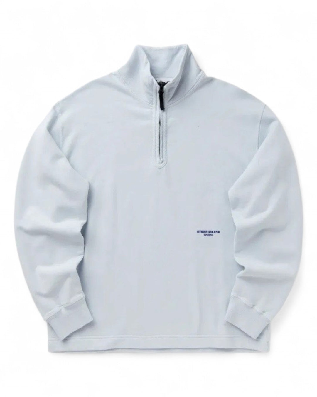 Stone Island Blue Stone Island Marina Half-Zip Sweatshirt Heavy Organic Cotton Fleece — other