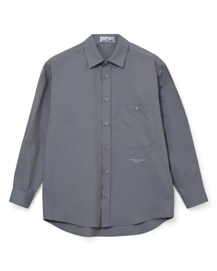 Stone Island Blue Stone Island Marina Oxford Cotton Overshirt — other