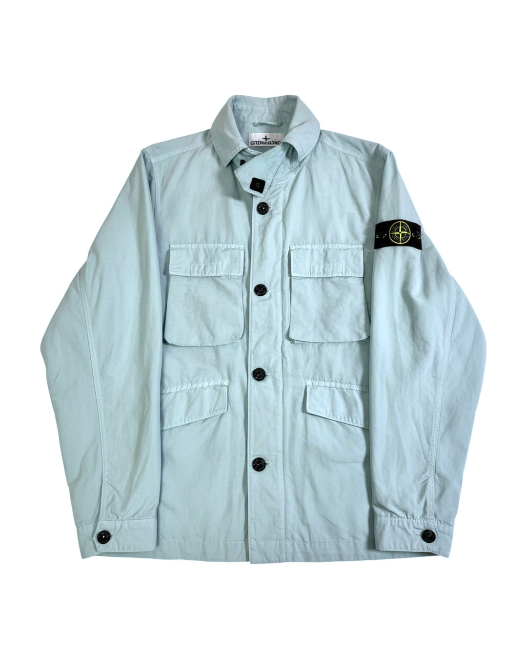 Stone Island Mint Green Stone Island Tela Cotone Lino Fiammato-TC Hooded Field Jacket — other