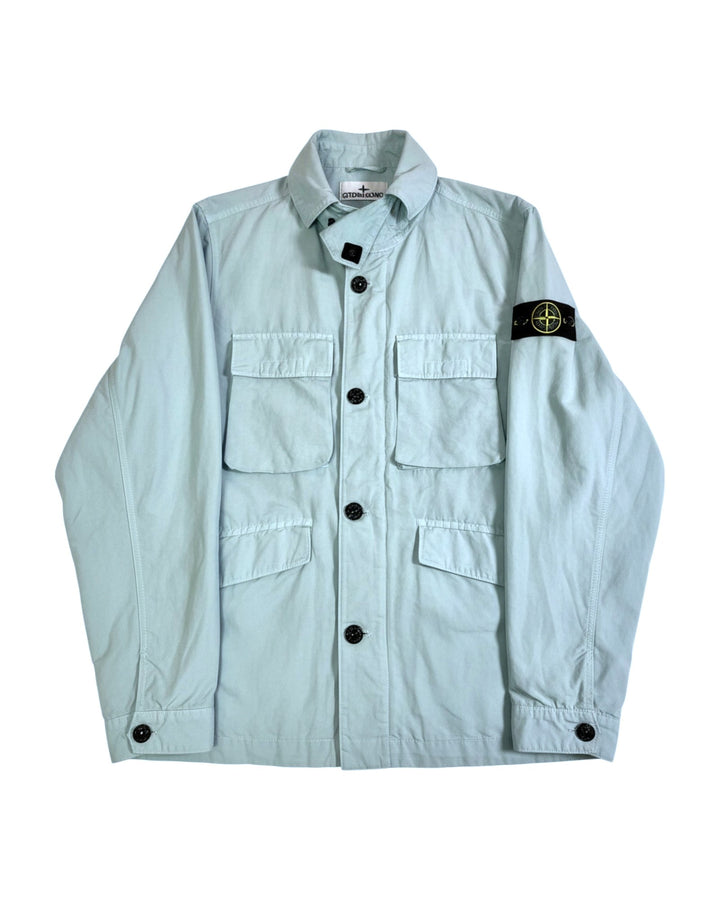 Stone Island Mint Green Stone Island Tela Cotone Lino Fiammato-TC Hooded Field Jacket — other