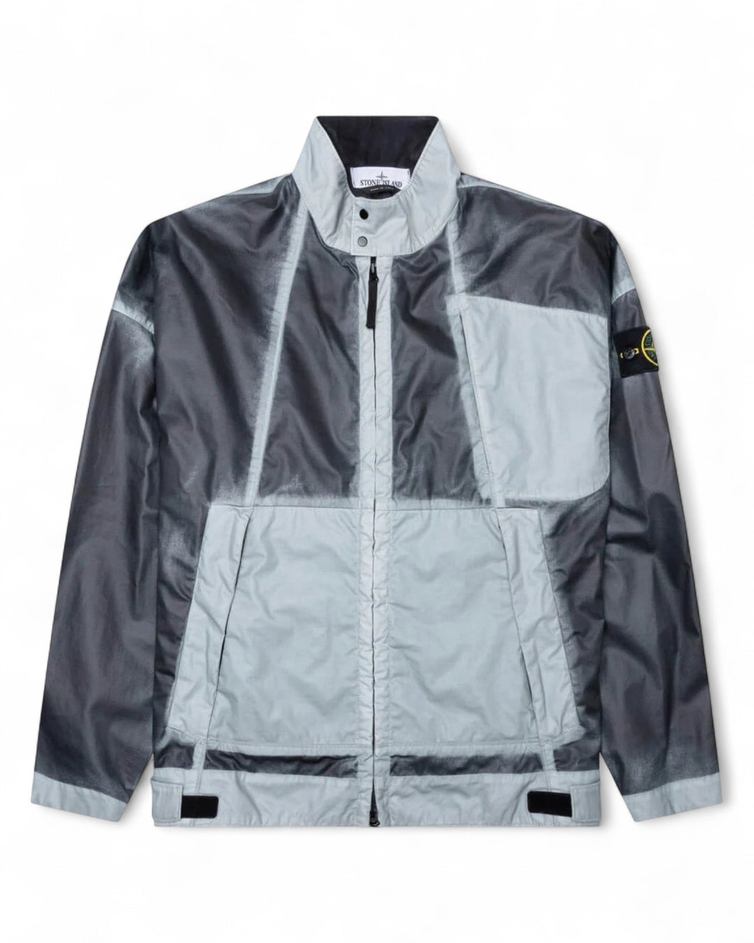 Stone Island Sky Blue Stone Island Hand Sprayed Mussola Gommata Biker Jacket — front