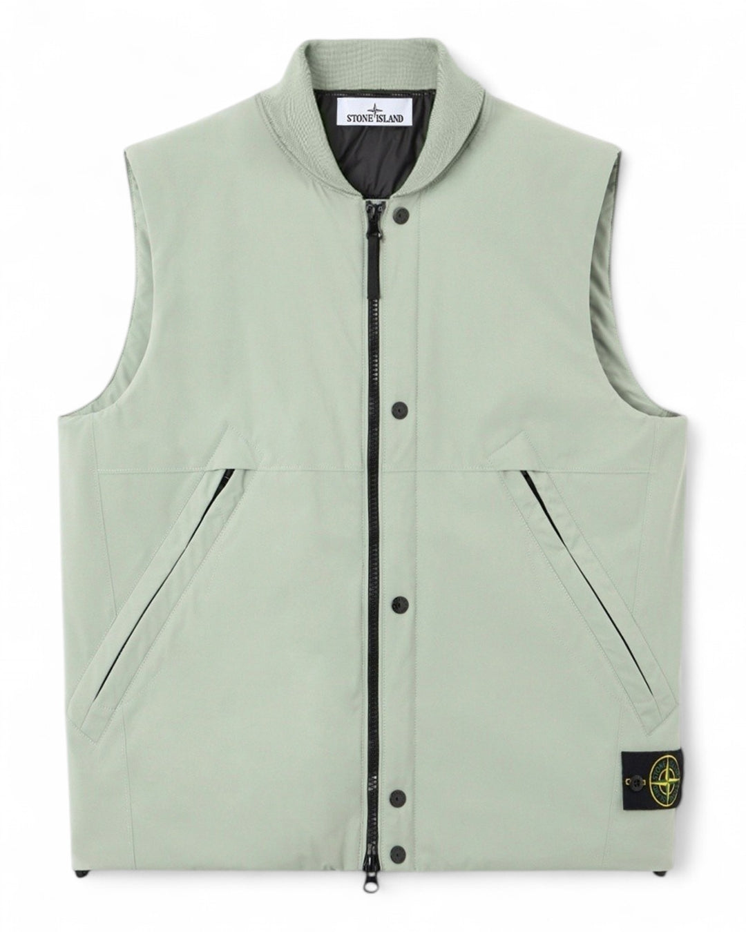 Stone Island Sage Green Stone Island Waistcoat with wind- and water-resistant membrane Soft Shell-R_E.Dye® technology — front