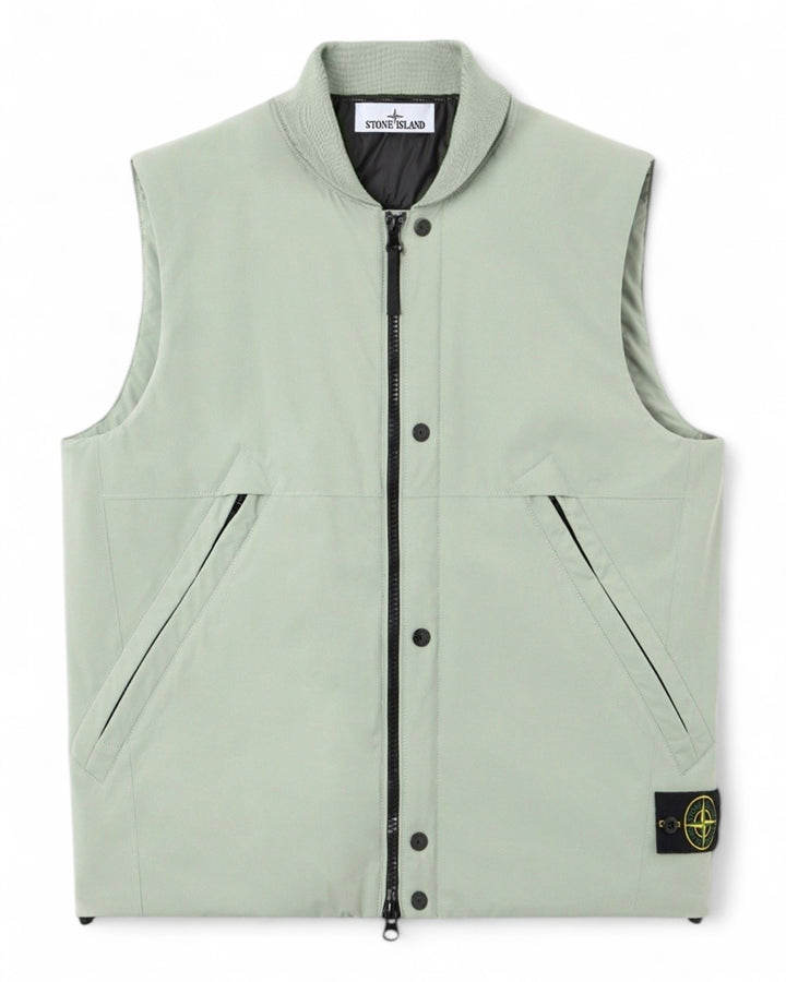 Stone Island Sage Green Stone Island Waistcoat with wind- and water-resistant membrane Soft Shell-R_E.Dye® technology — front