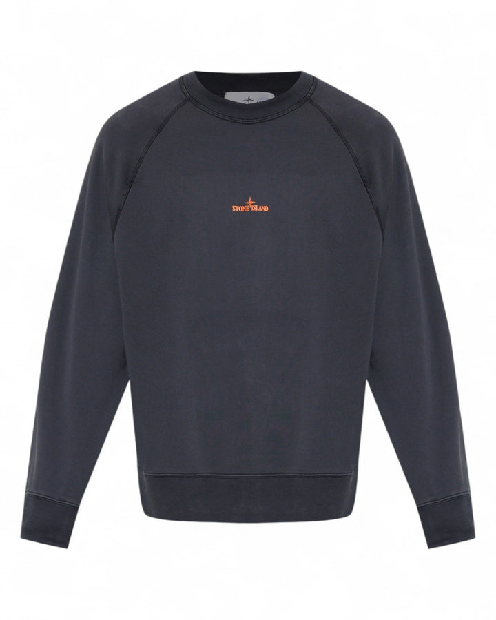 Stone Island Navy Blue Stone Island Oversized-fit crewneck sweatshirt with 'Desert' print, cotton fleece — front