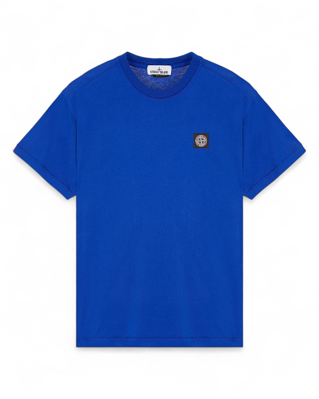 Stone Island Bright Blue Stone Island Slim-fit T-shirt with Compass patch 60/2 Cotton Jersey — front