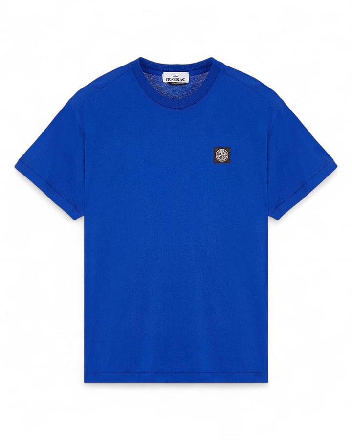 Stone Island Bright Blue Stone Island Slim-fit T-shirt with Compass patch 60/2 Cotton Jersey — front