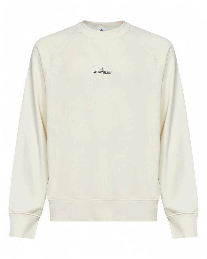 Stone Island Ivory Stone Island Oversized-fit crewneck sweatshirt with 'Desert' print cotton fleece — front