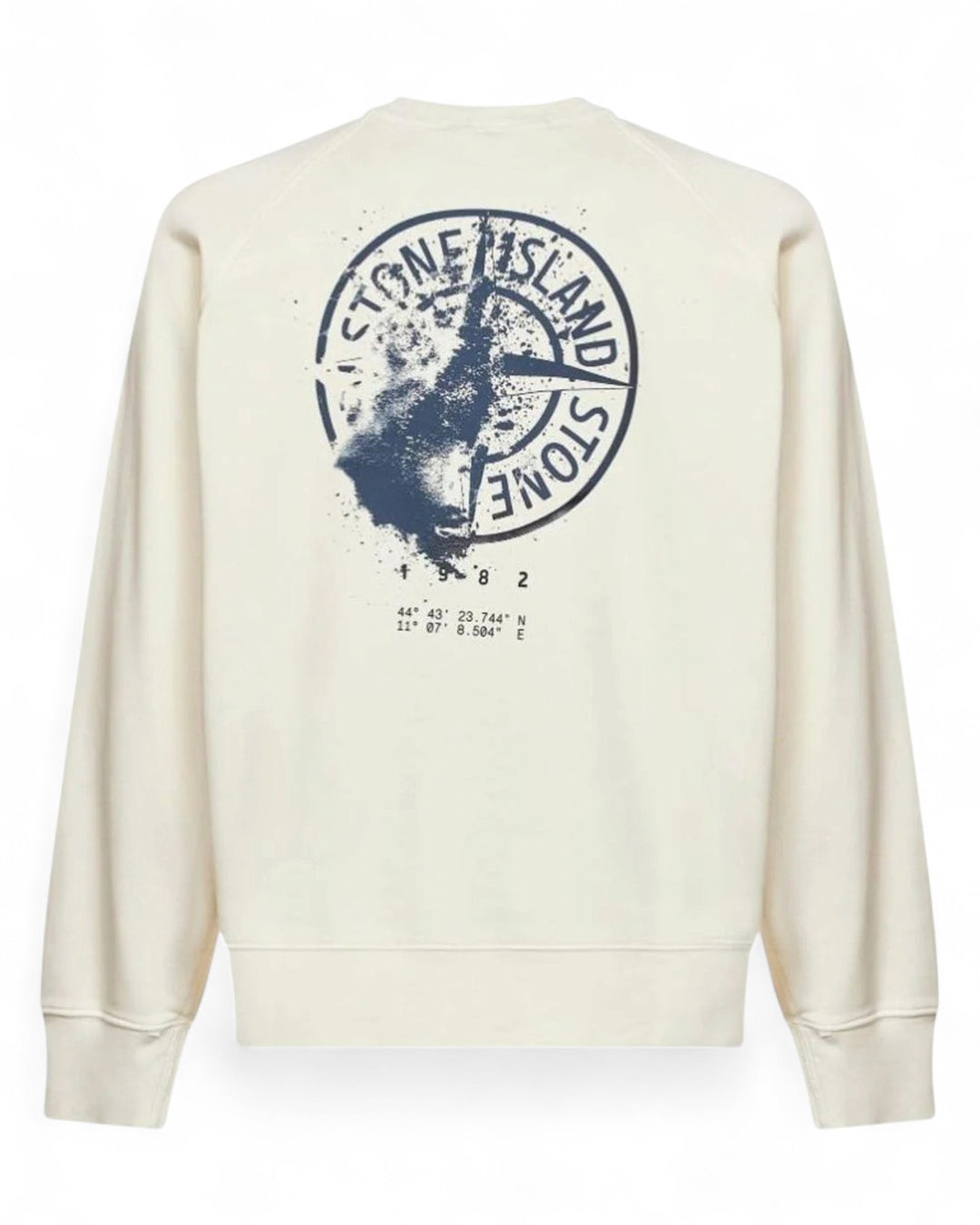 Stone Island Ivory Stone Island Oversized-fit crewneck sweatshirt with 'Desert' print cotton fleece — front
