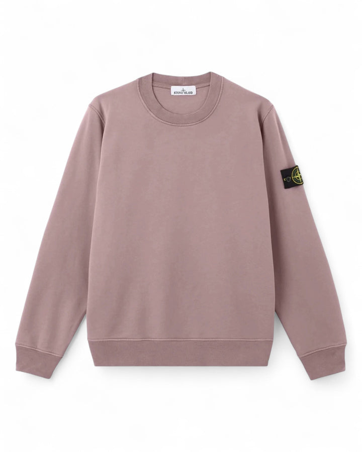 Stone Island Purple Stone Island Regular-fit crewneck sweatshirt with raglan sleeves Organic Cotton Fleece — front