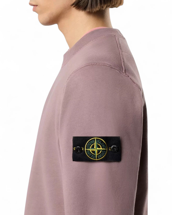 Stone Island Purple Stone Island Regular-fit crewneck sweatshirt with raglan sleeves Organic Cotton Fleece — front