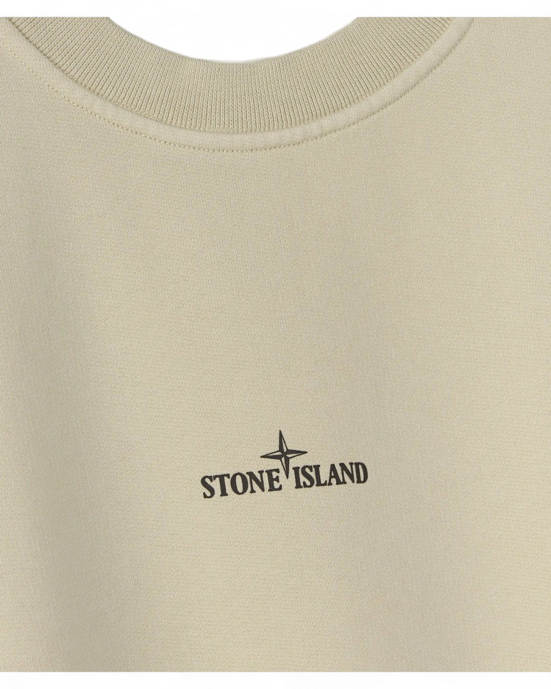 Stone Island Sand Stone Island Oversized-fit Crewneck Sweatshirt with 'Blurred Compass' Print Organic Cotton Fleece — front