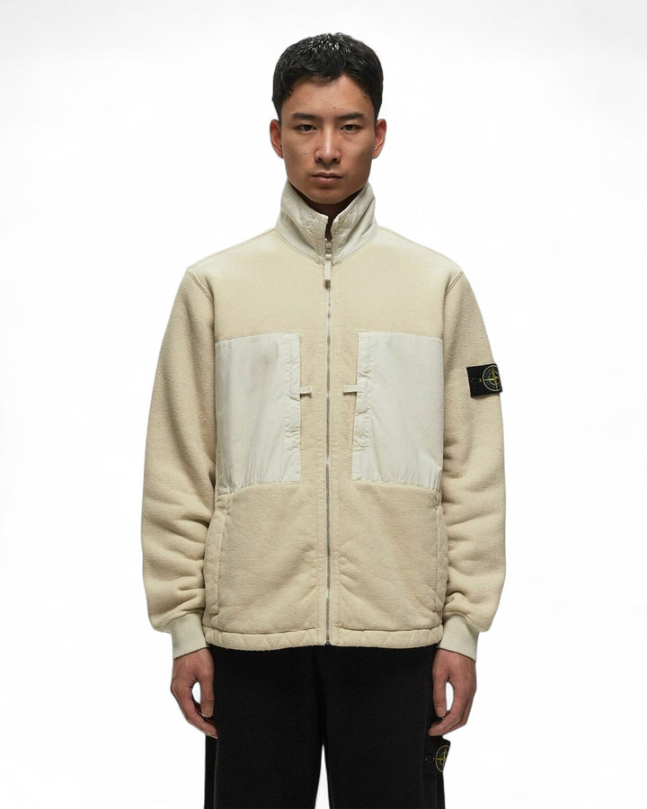 Stone Island Beige Stone Island Plated Terry Fleece Track Top — front