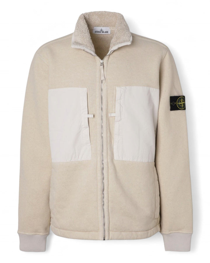 Stone Island Beige Stone Island Plated Terry Fleece Track Top — front