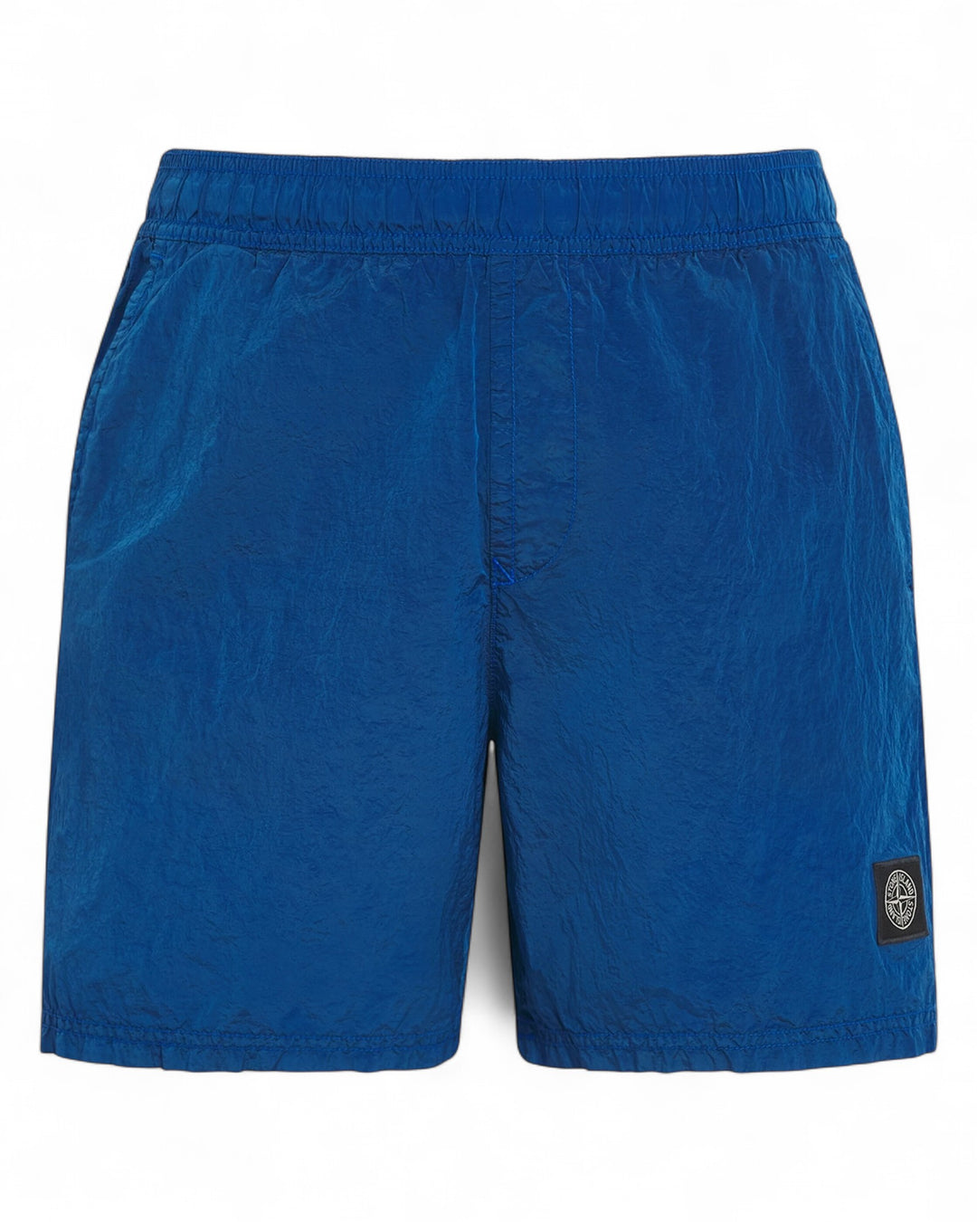 Stone Island Blue Stone Island Regular Fit Mid Length Nylon Metal Swim Shorts — front