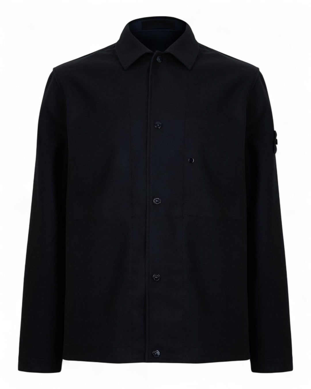 Stone Island Black Stone Island Ghost Wool Nylon Overshirt — front