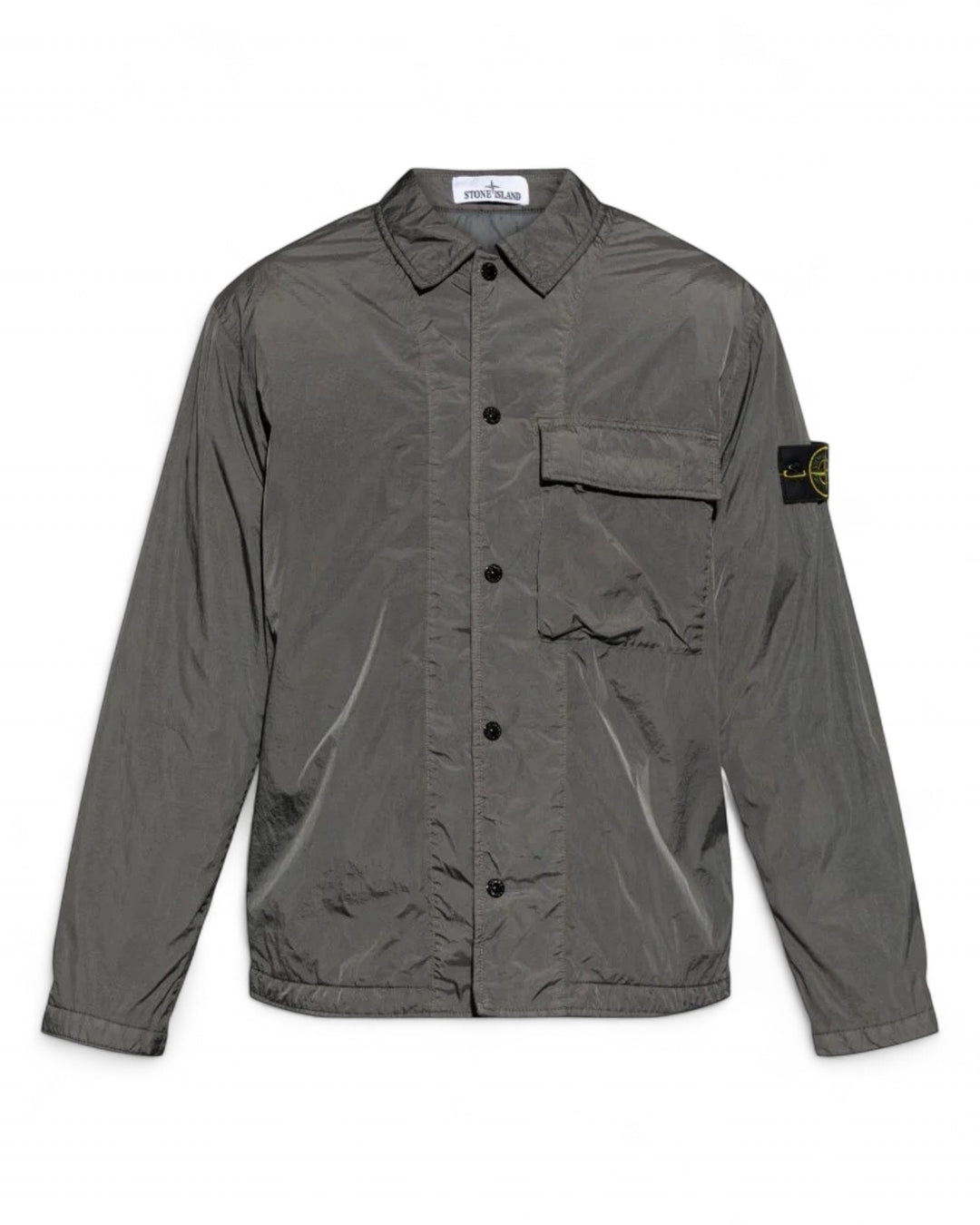Stone Island Antracite Stone Island Crinkle Reps NY Padded Overshirt — front