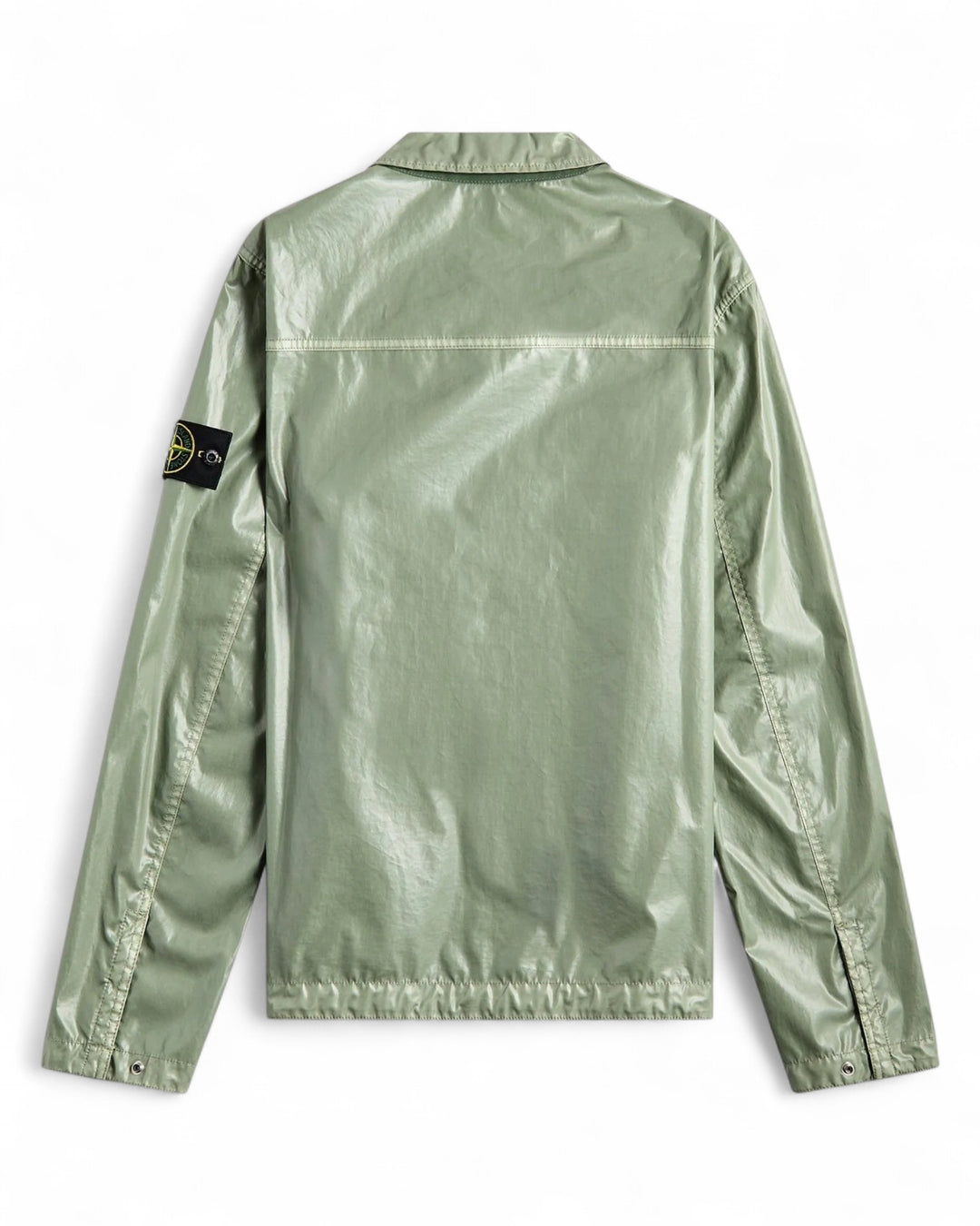 Stone Island Sage Green Stone Island Mussola Gommata-TC Shirt Jacket — front