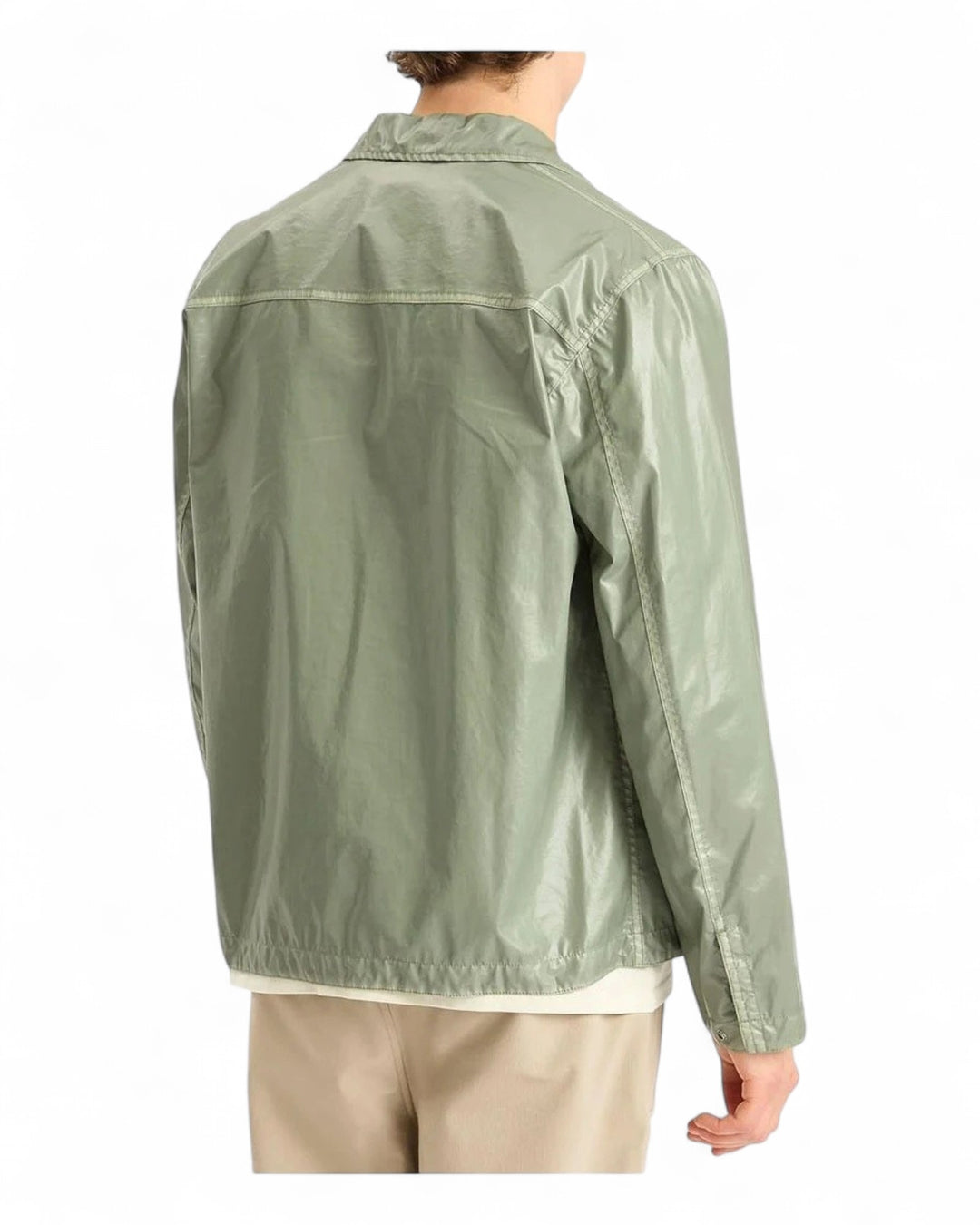 Stone Island Sage Green Stone Island Mussola Gommata-TC Shirt Jacket — front