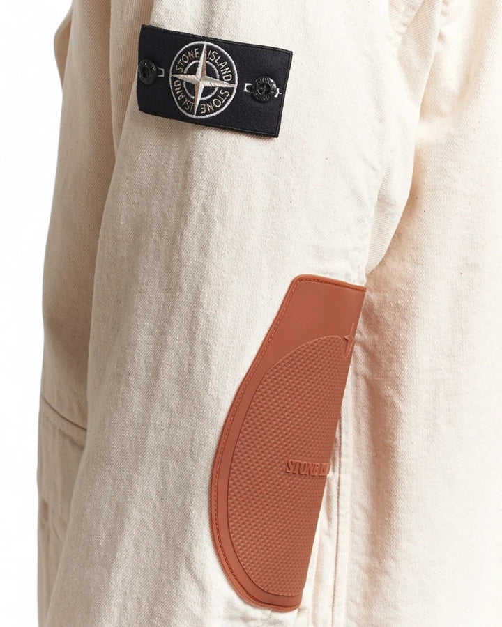 Stone Island Ivory Stone Island Natural Cotton Gabardine Parka — front