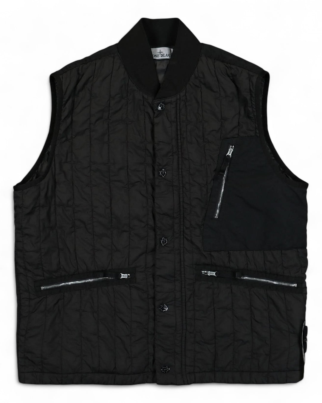 Stone Island Black Stone Island Quilted Nylon Stella with PrimaLoft-TC Gilet — front