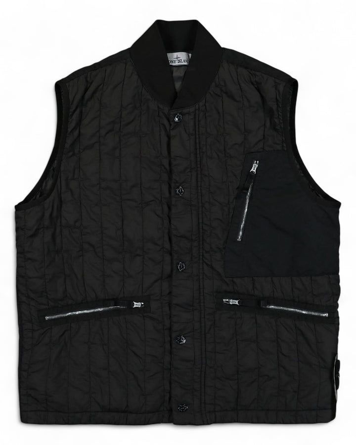 Stone Island Black Stone Island Quilted Nylon Stella with PrimaLoft-TC Gilet — front