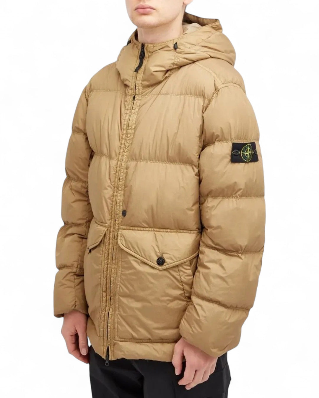 Stone Island Biscuit Stone Island Garment Dyed Crinkle Reps Down Jacket — front