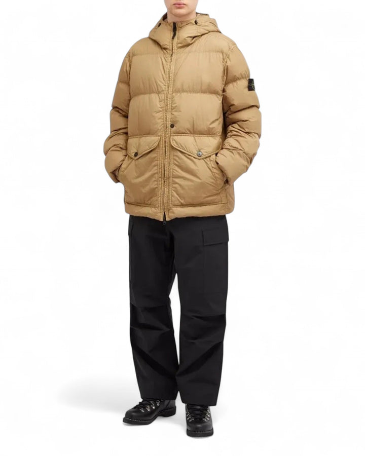 Stone Island Biscuit Stone Island Garment Dyed Crinkle Reps Down Jacket — front