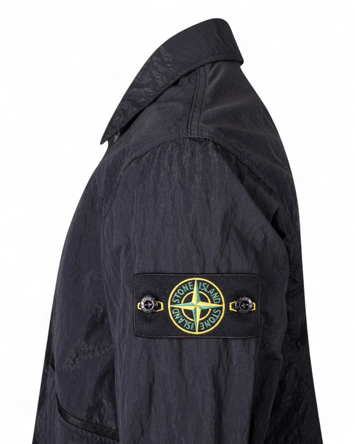 Stone Island Black Stone Island Warp Rib Nylon-TC Coach Jacket — front