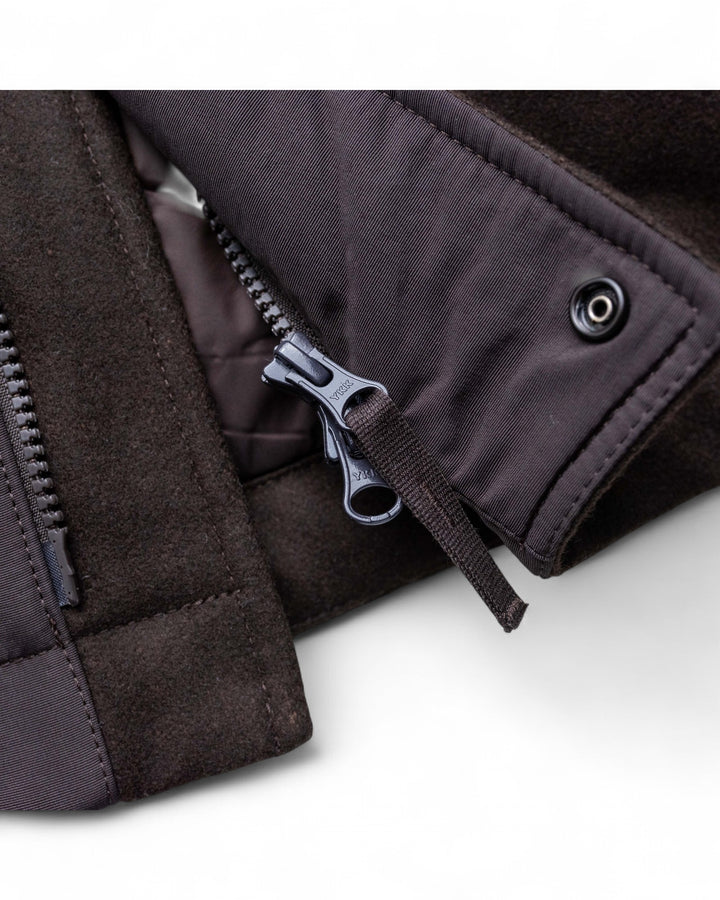 Stone Island Dark Brown Stone Island Ghost Wool Nylon Flannel Hooded Parka — front