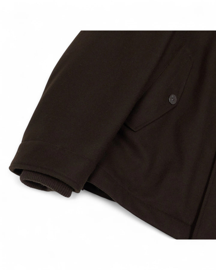 Stone Island Dark Brown Stone Island Ghost Wool Nylon Flannel Hooded Parka — front