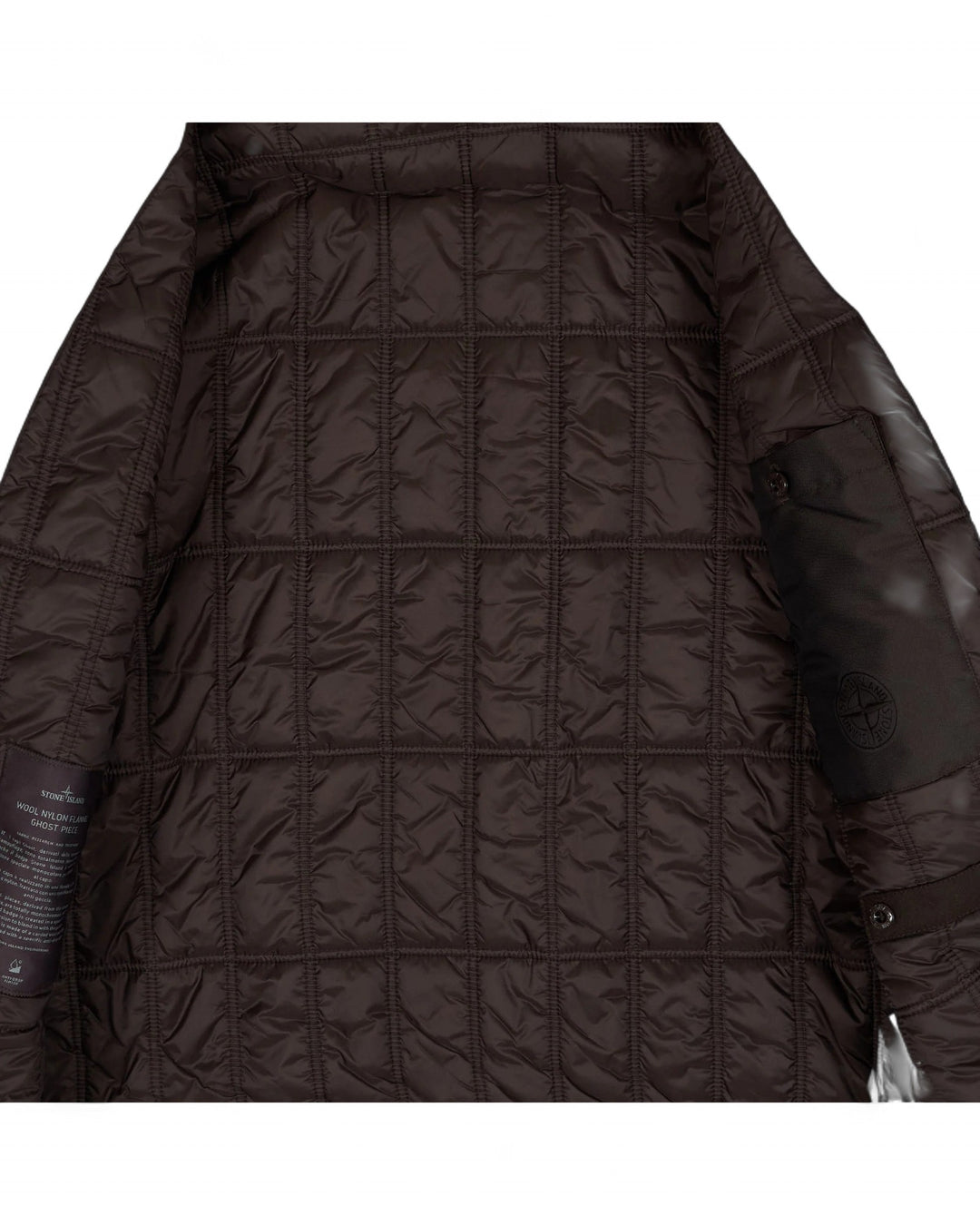 Stone Island Dark Brown Stone Island Ghost Wool Nylon Flannel Hooded Parka — front
