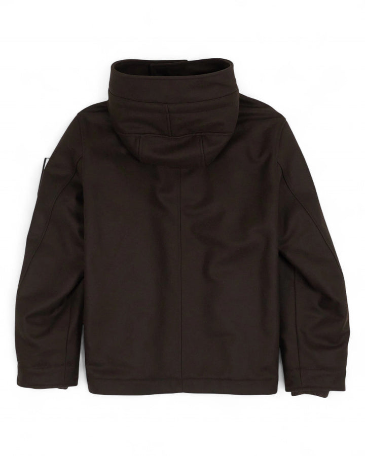 Stone Island Dark Brown Stone Island Ghost Wool Nylon Flannel Hooded Parka — front