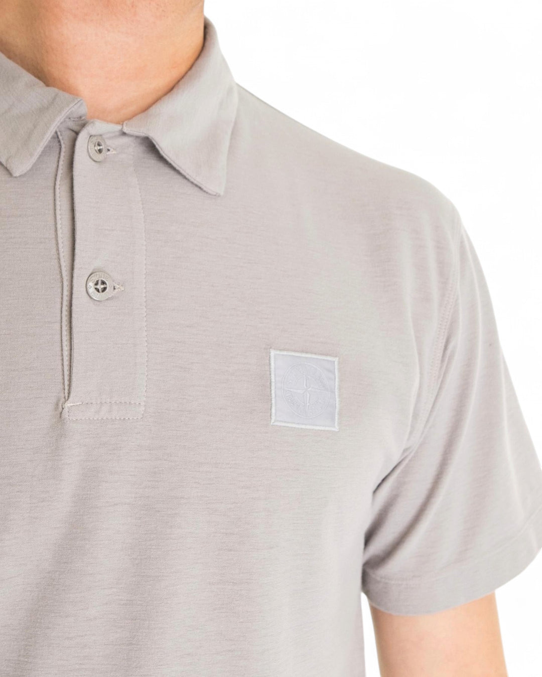 Stone Island Dust Stone Island Ghost Organic Cotton Jersey Crepe Polo Shirt — front